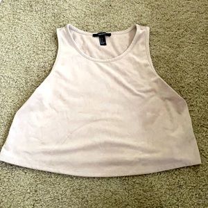 Suede tan crop blouse